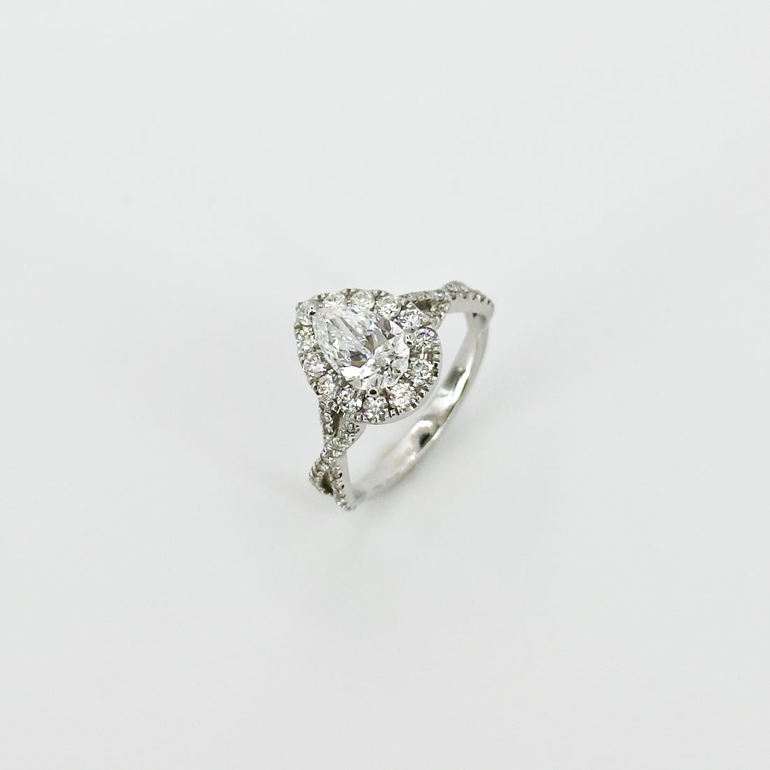 0.81ct Pear Shape GIA Diamond Ring in White Gold