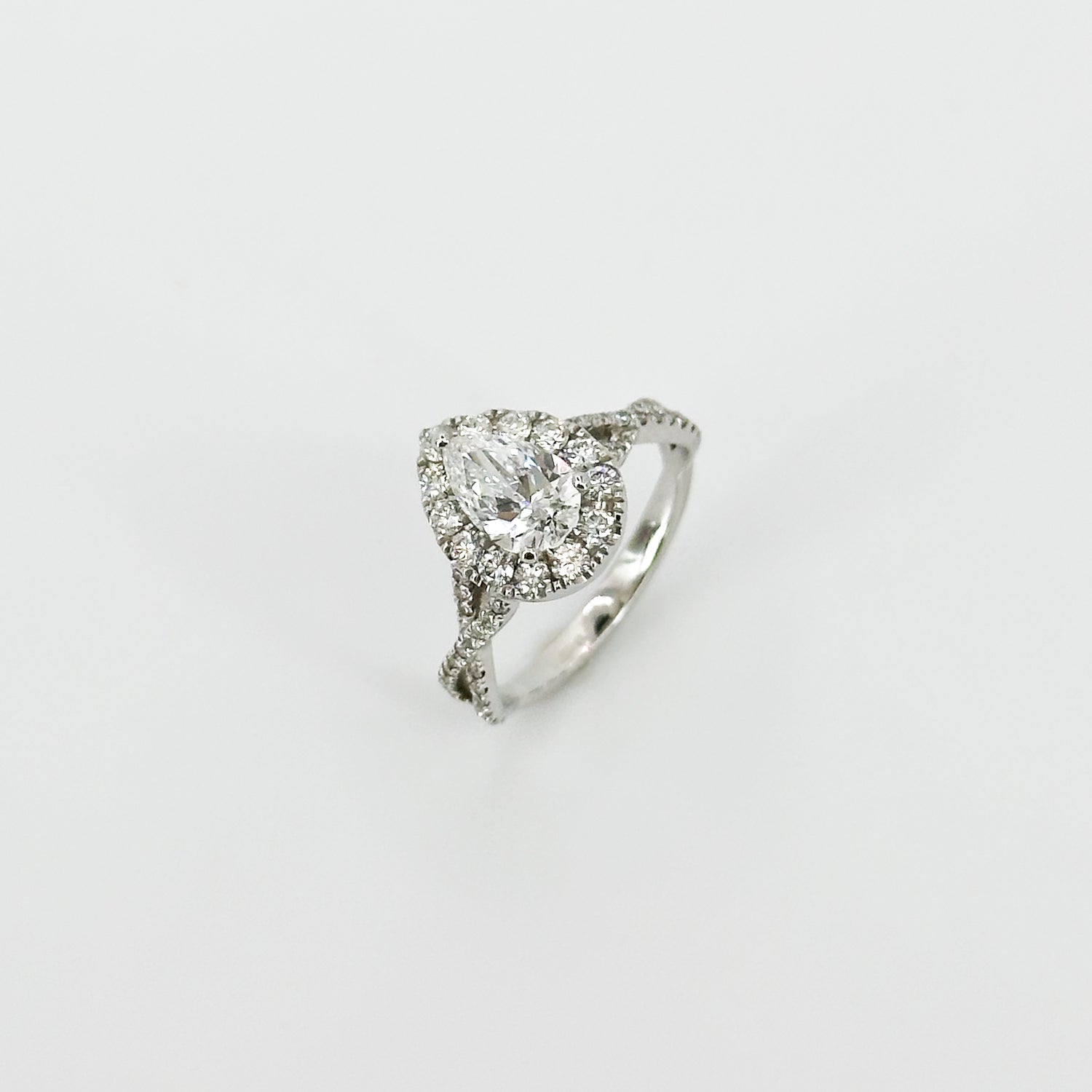 0.81ct Pear Shape GIA Diamond Ring in White Gold