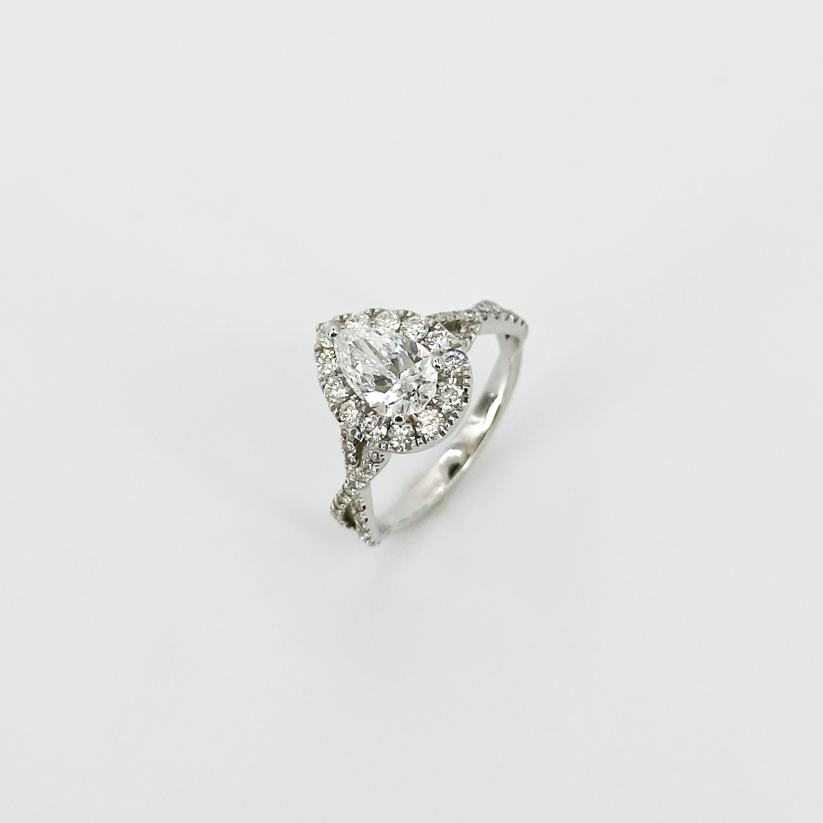 0.81ct Pear Shape GIA Diamond Ring in White Gold