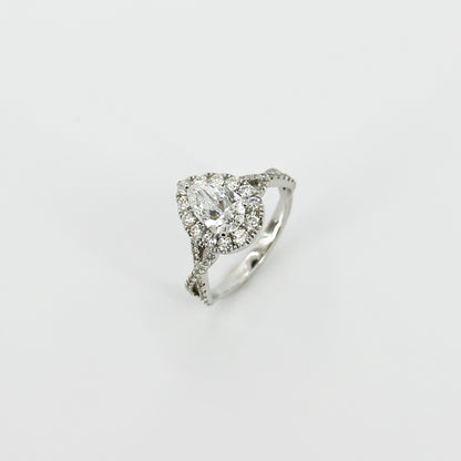 0.81ct Pear Shape GIA Diamond Ring in White Gold