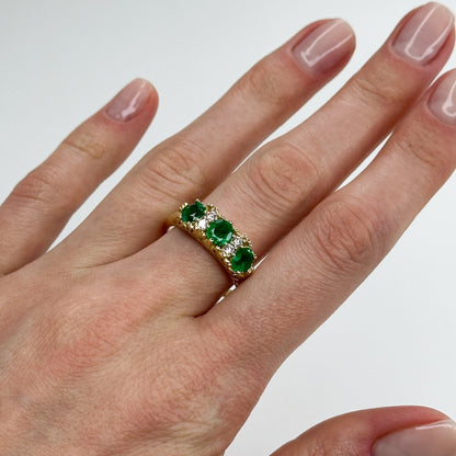 1.60ct Emerald Trilogy with Diamonds