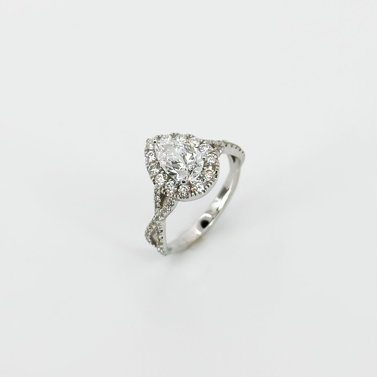 0.81ct Pear Shape GIA Diamond Ring in White Gold