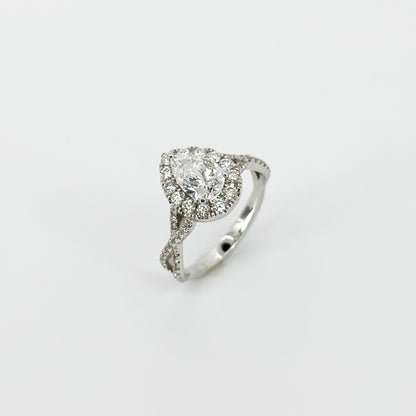 0.81ct Pear Shape GIA Diamond Ring in White Gold