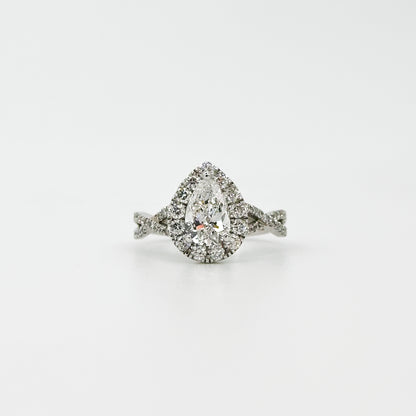 0.81ct Pear Shape GIA Diamond Ring in White Gold