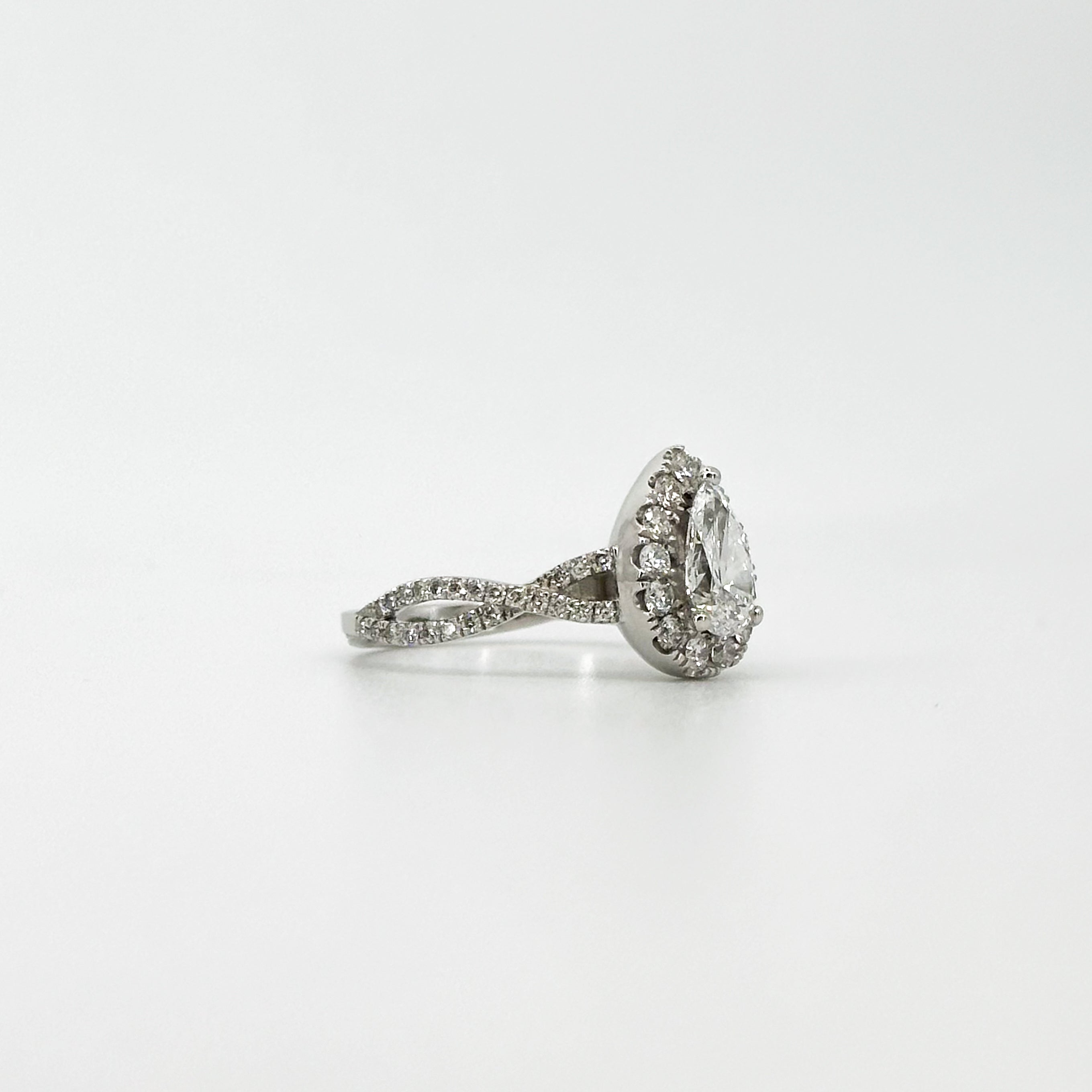 0.81ct Pear Shape GIA Diamond Ring in White Gold