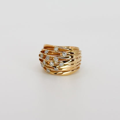 Yellow Gold Cocktail Ring with 0.29ct of Diamonds