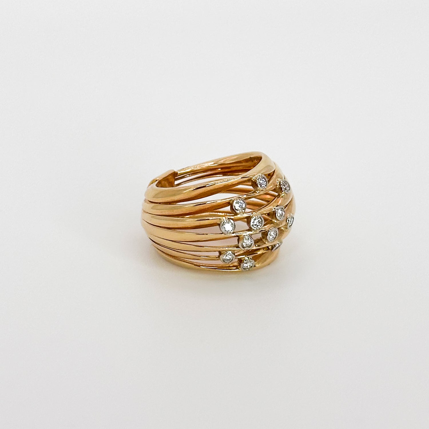 Yellow Gold Cocktail Ring with 0.29ct of Diamonds