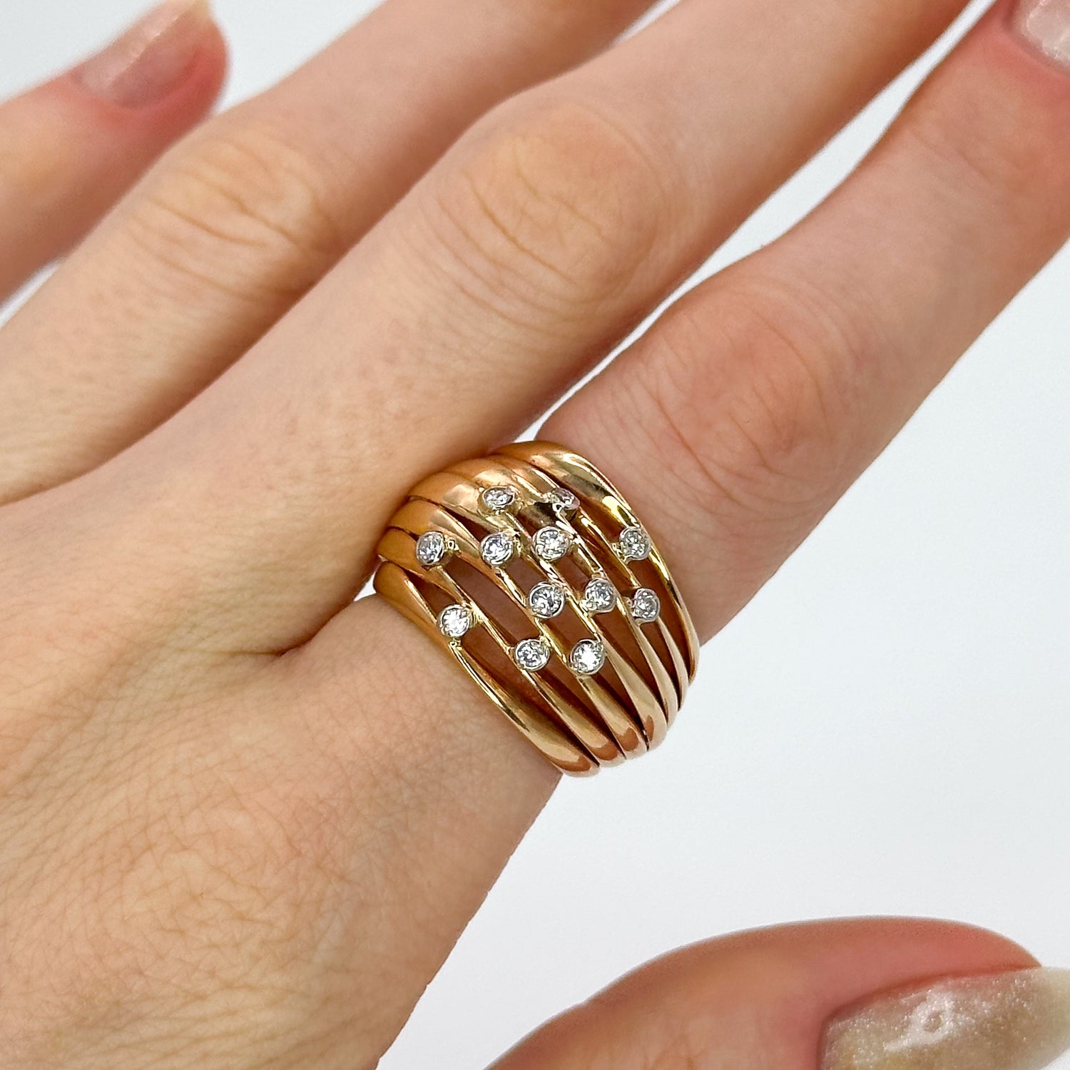 Yellow Gold Cocktail Ring with 0.29ct of Diamonds