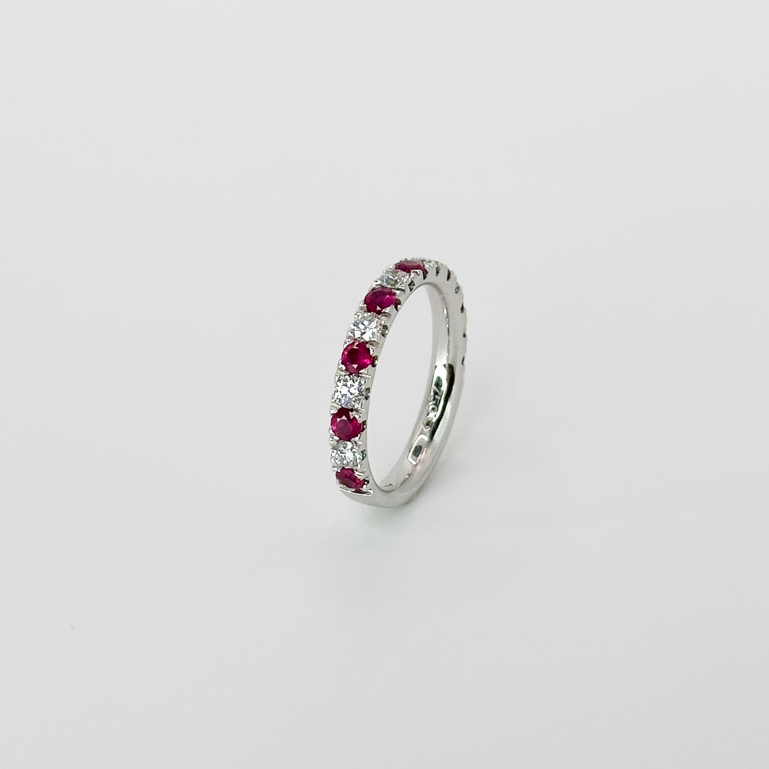 Ruby and Diamond Eternity Ring in White Gold