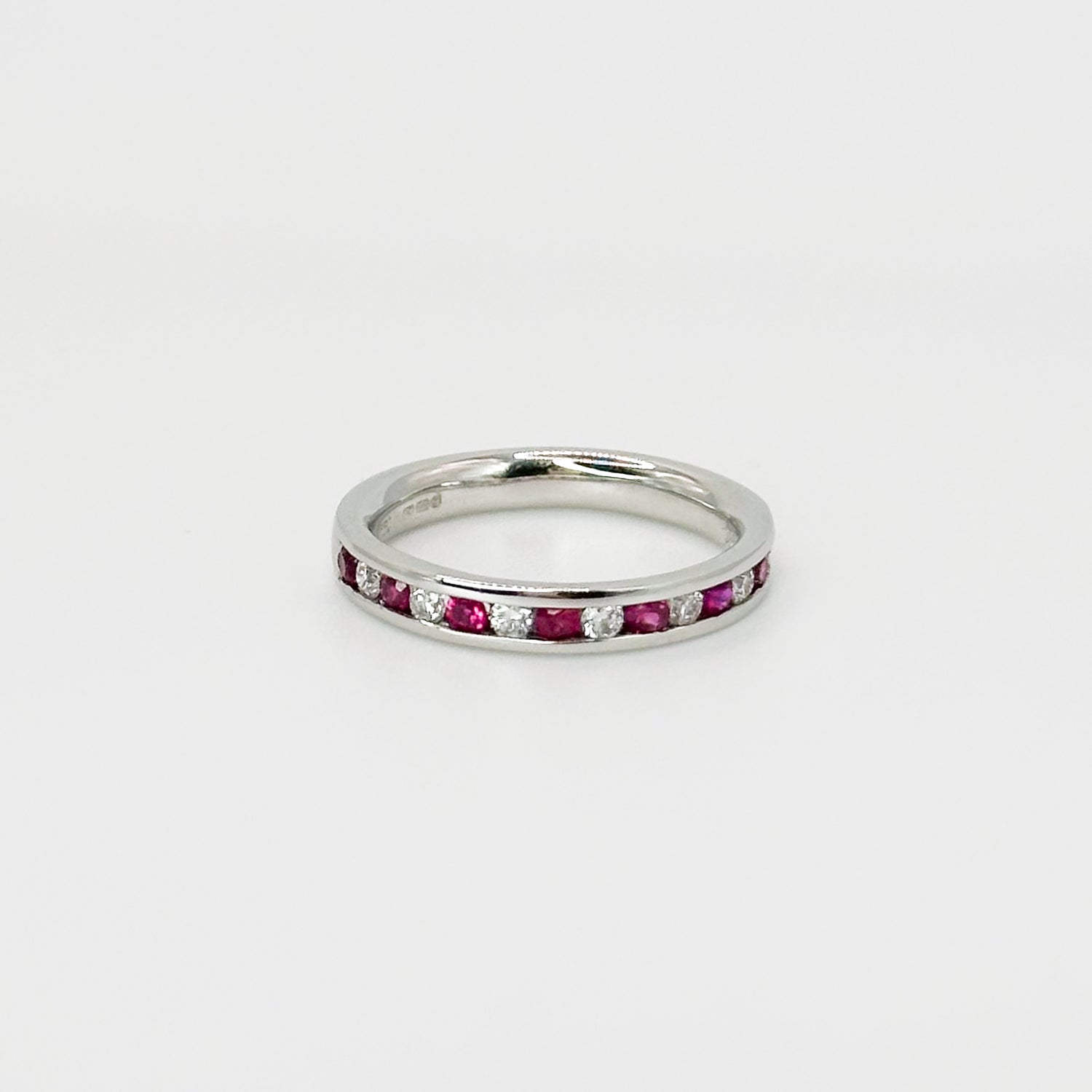 Ruby and Diamond Channel Set Eternity Ring
