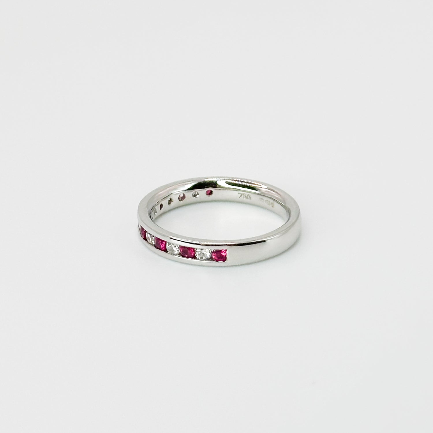 Ruby and Diamond Channel Set Eternity Ring