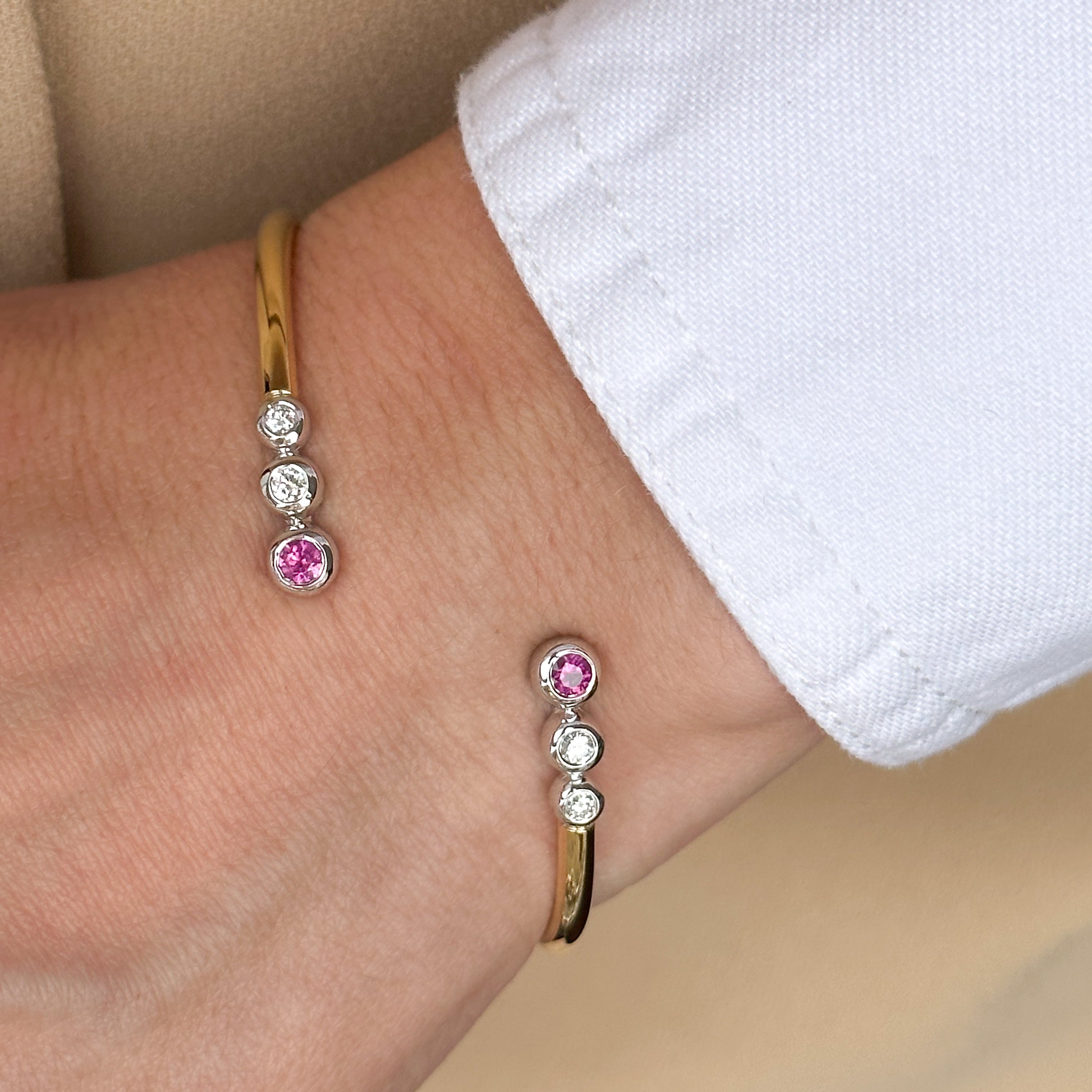 Yellow Gold Bracelet with Rubies and Diamonds