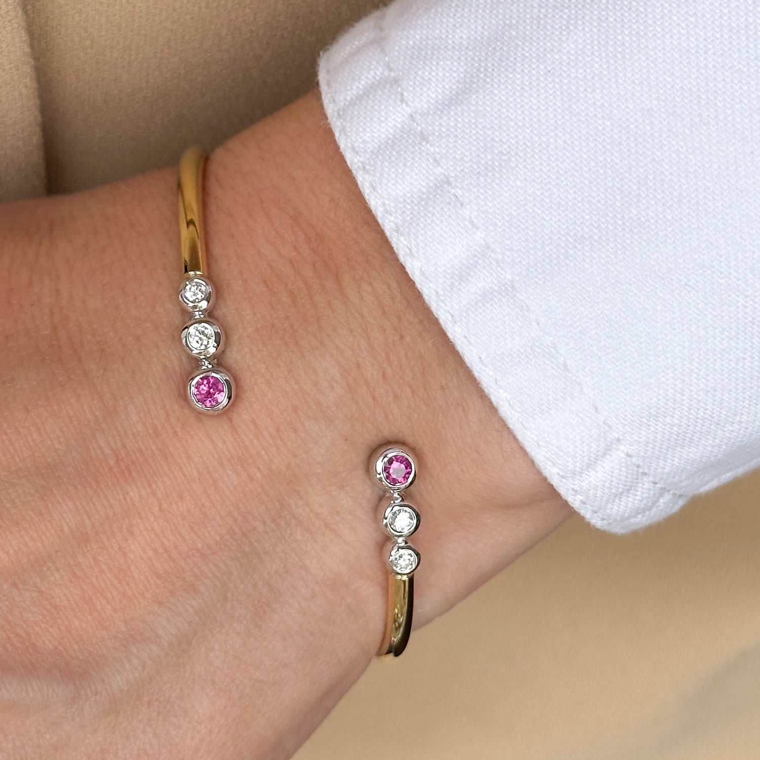 Yellow Gold Bracelet with Rubies and Diamonds