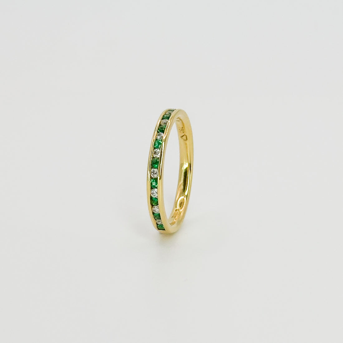 Diamond and Emerald Channel Set Eternity Ring