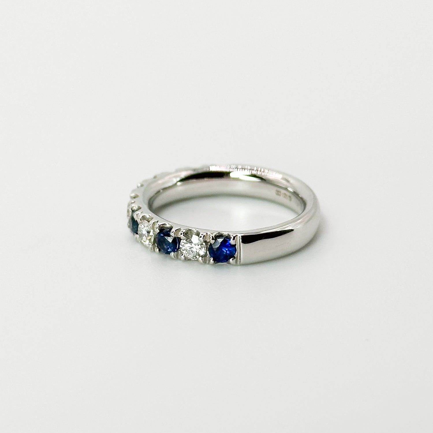 Diamond and Sapphire Eternity Ring in Platinum