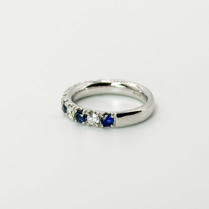 Diamond and Sapphire Eternity Ring in Platinum