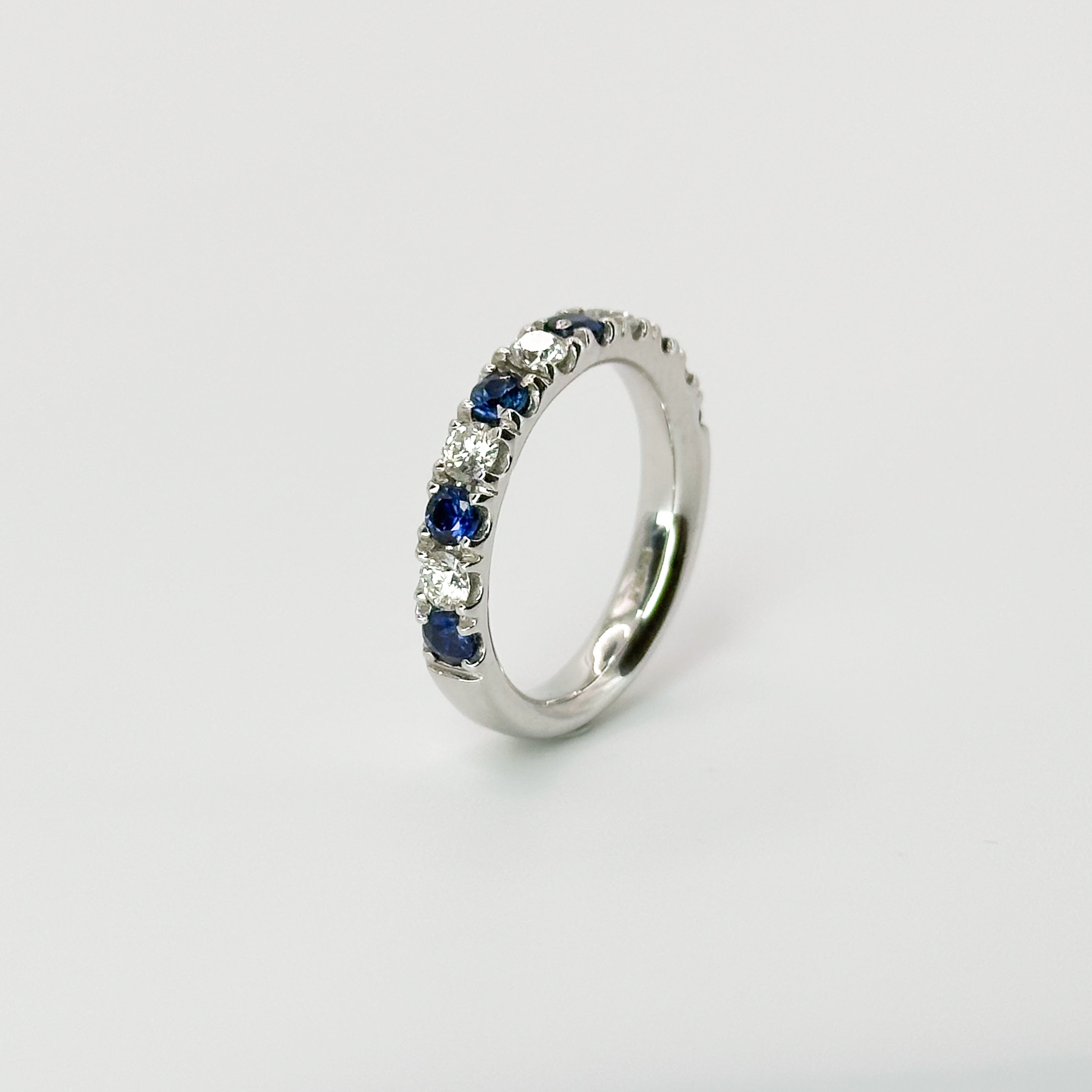 Diamond and Sapphire Eternity Ring in Platinum