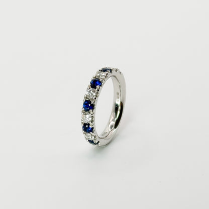 Diamond and Sapphire Eternity Ring in Platinum