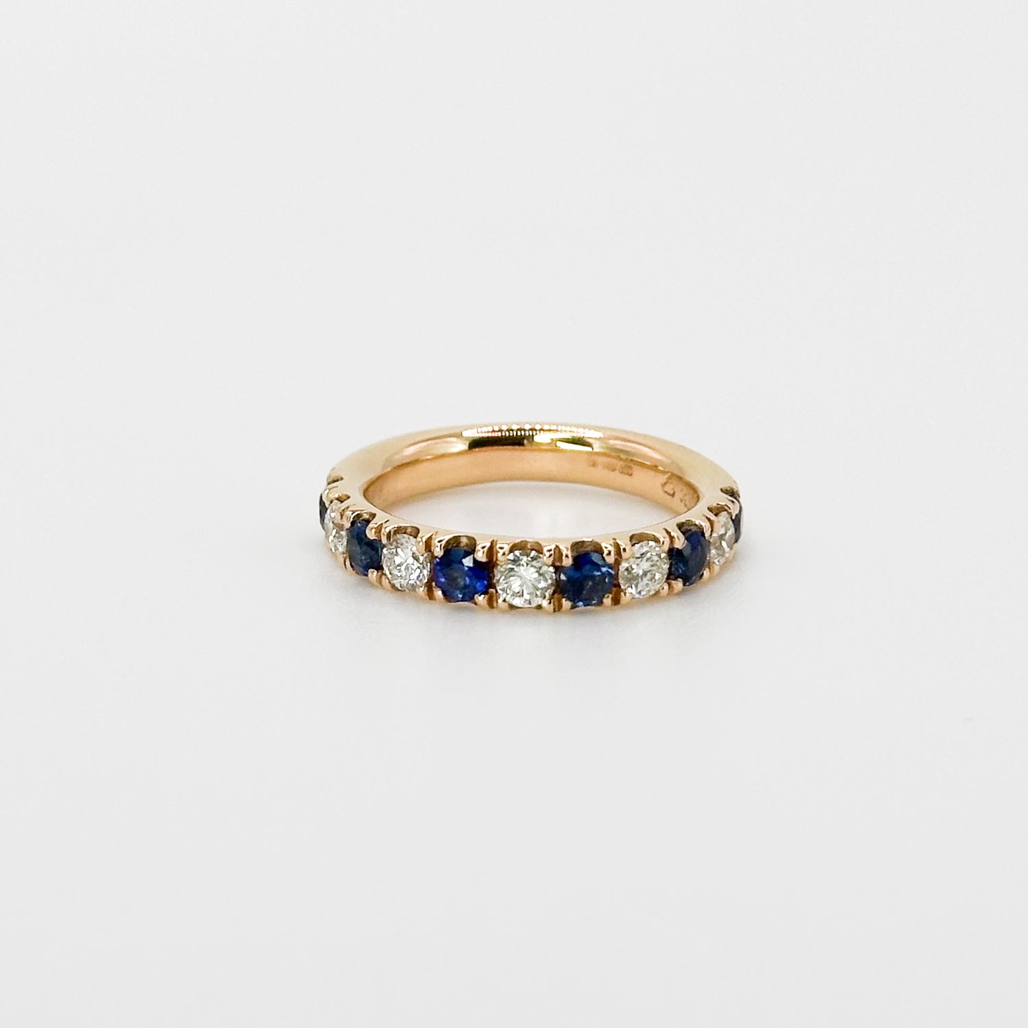 Diamond and Sapphire Eternity Ring in Rose Gold