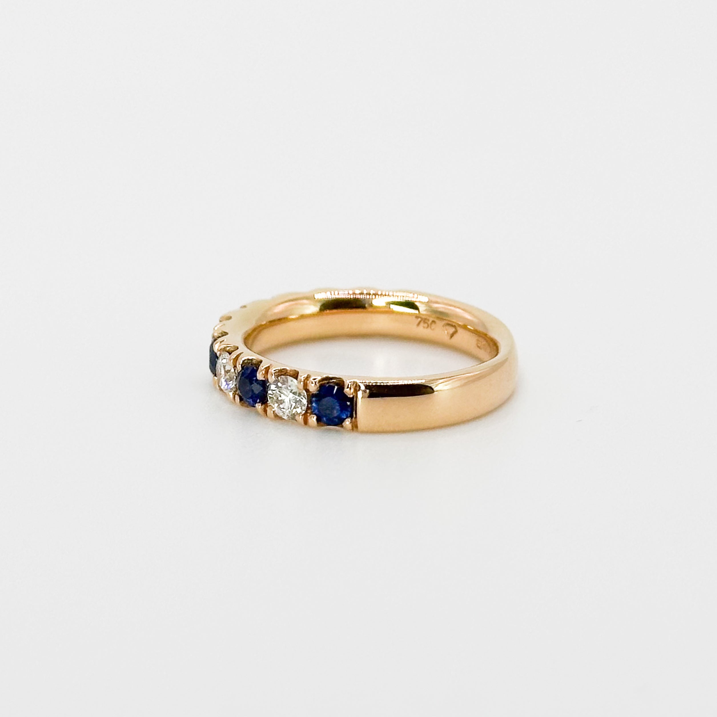 Diamond and Sapphire Eternity Ring in Rose Gold