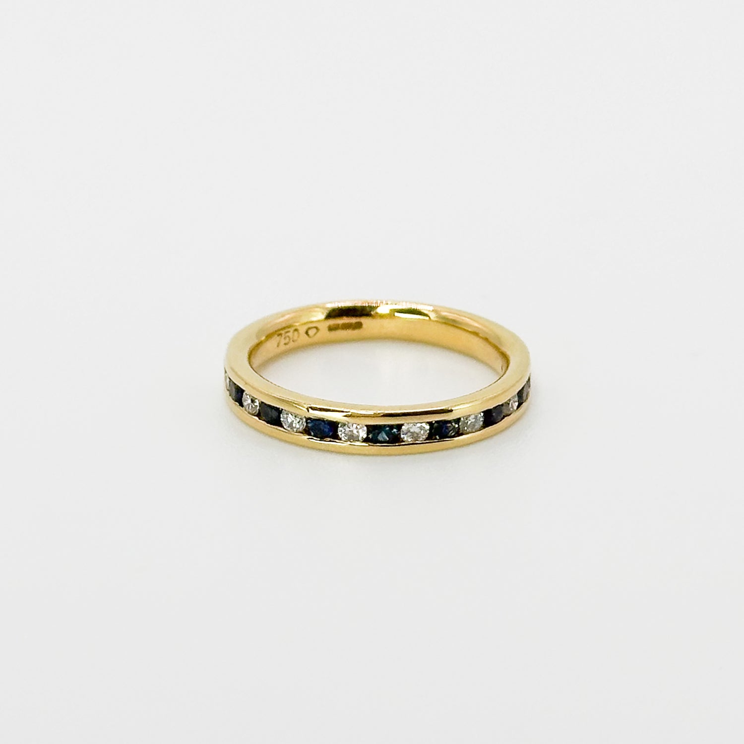 Diamond and Sapphire Channel Set Eternity Ring