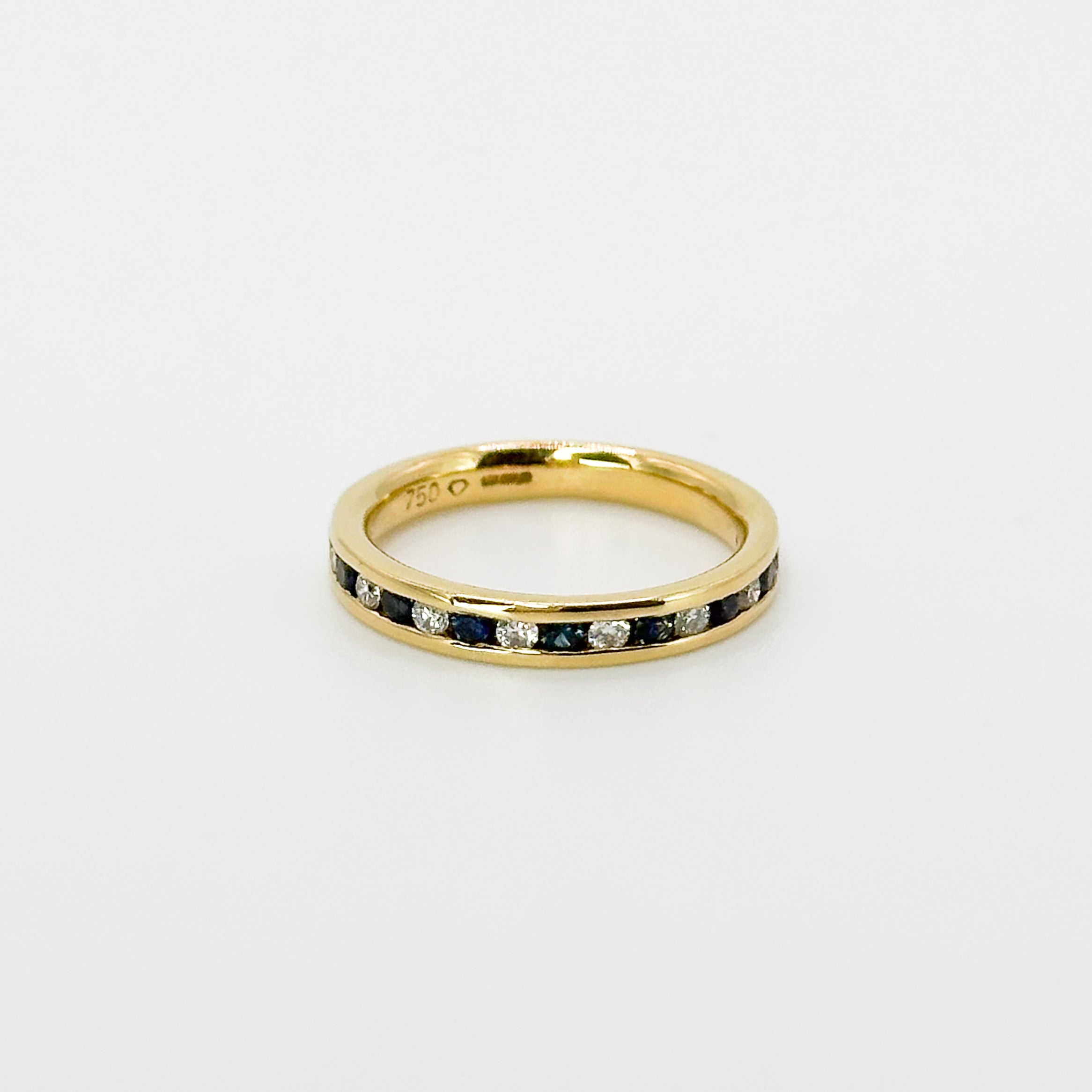 Diamond and Sapphire Channel Set Eternity Ring