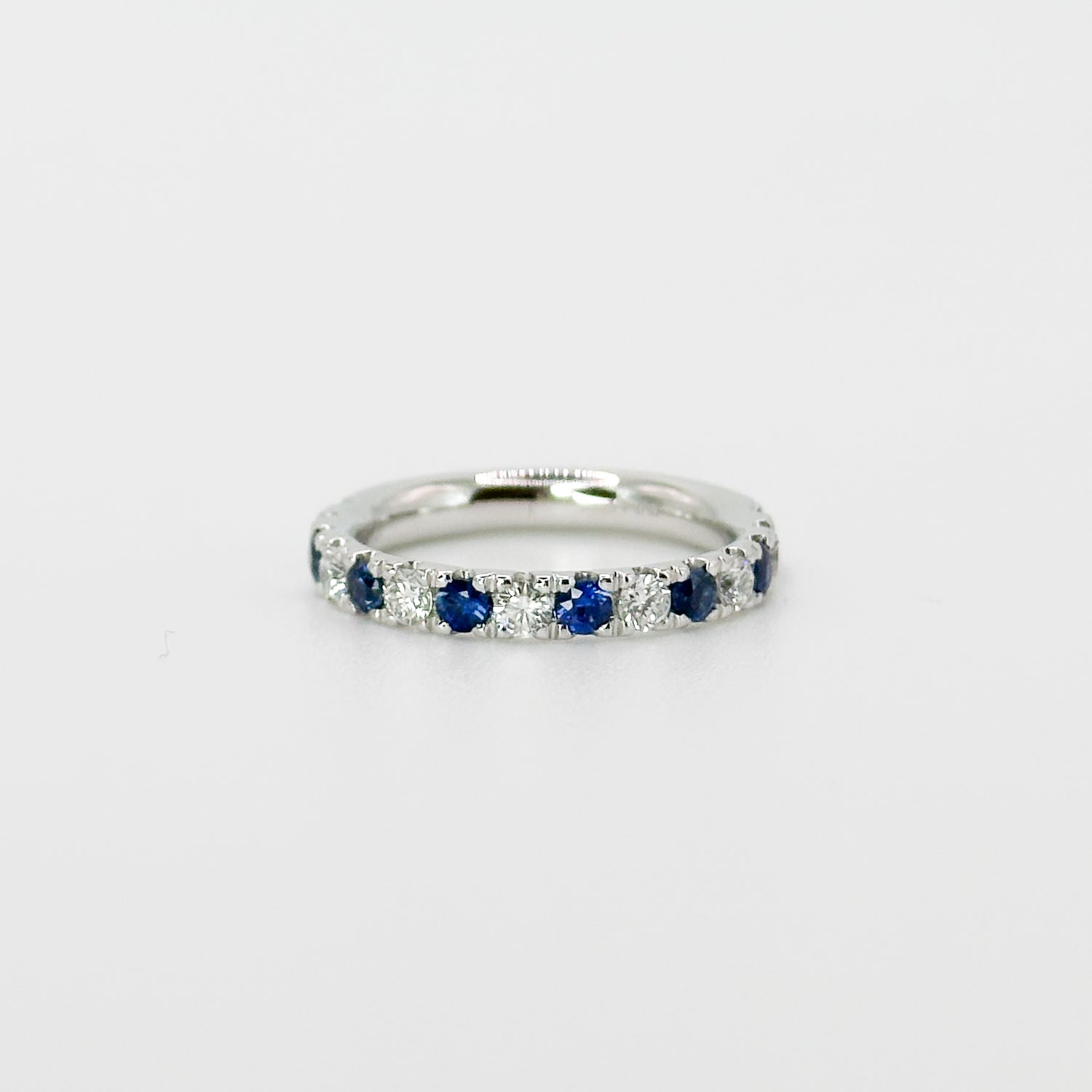 Diamond and Sapphire Round Cut Eternity Ring