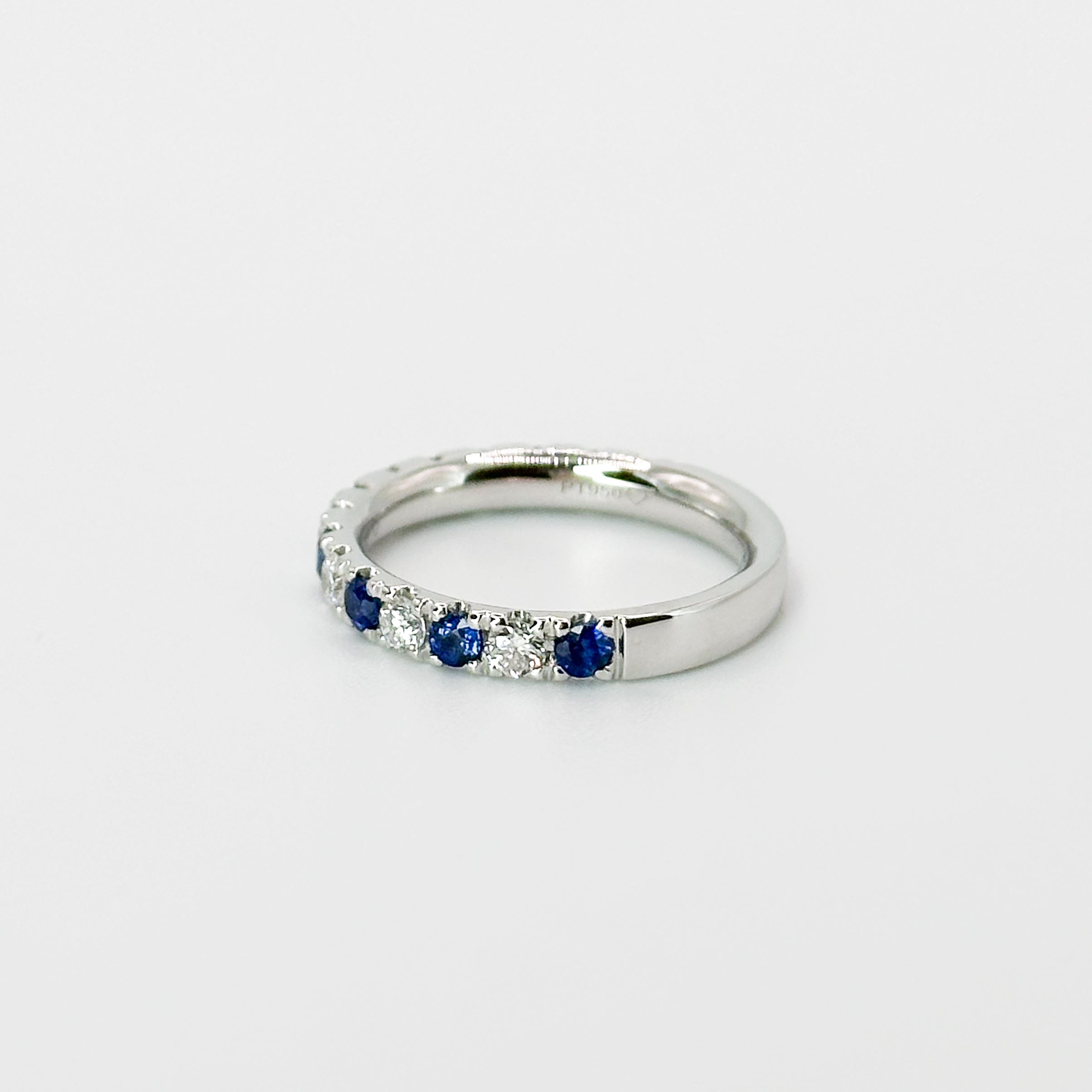 Diamond and Sapphire Round Cut Eternity Ring