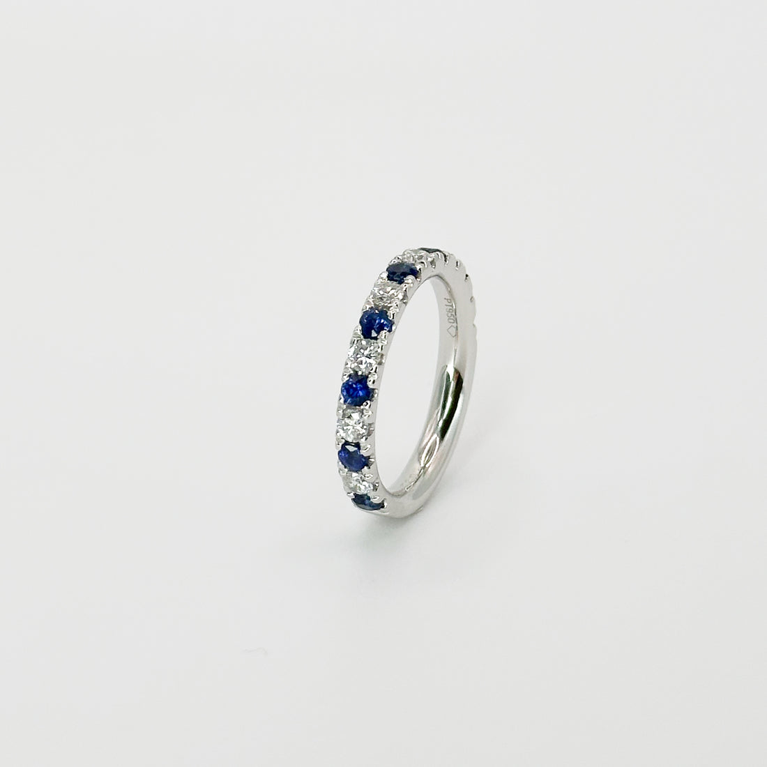 Diamond and Sapphire Round Cut Eternity Ring