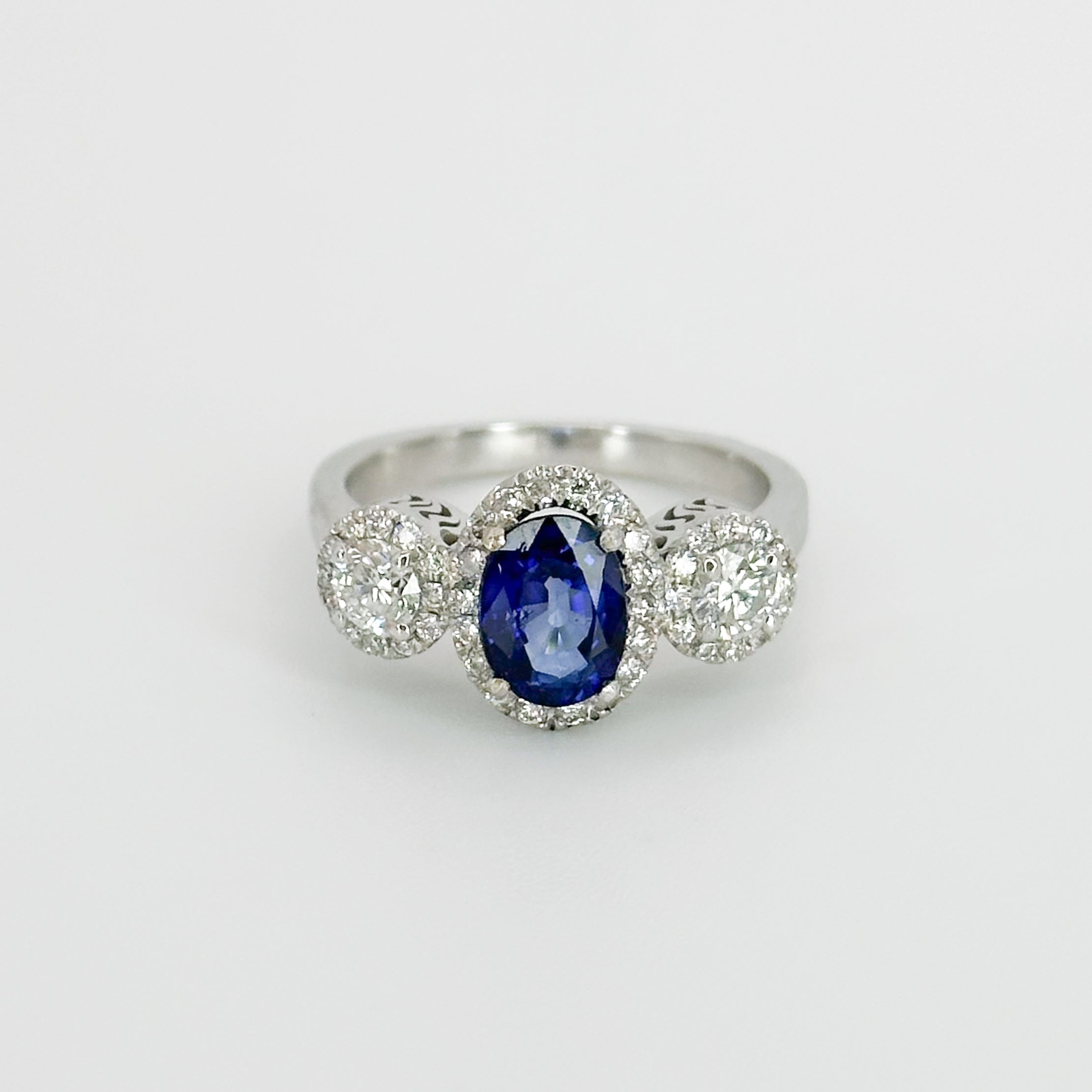 Sapphire and Diamond Trilogy Ring