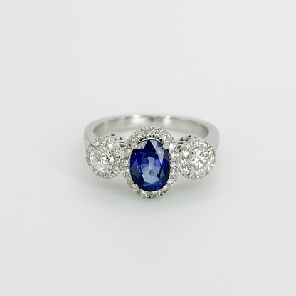 Sapphire and Diamond Trilogy Ring