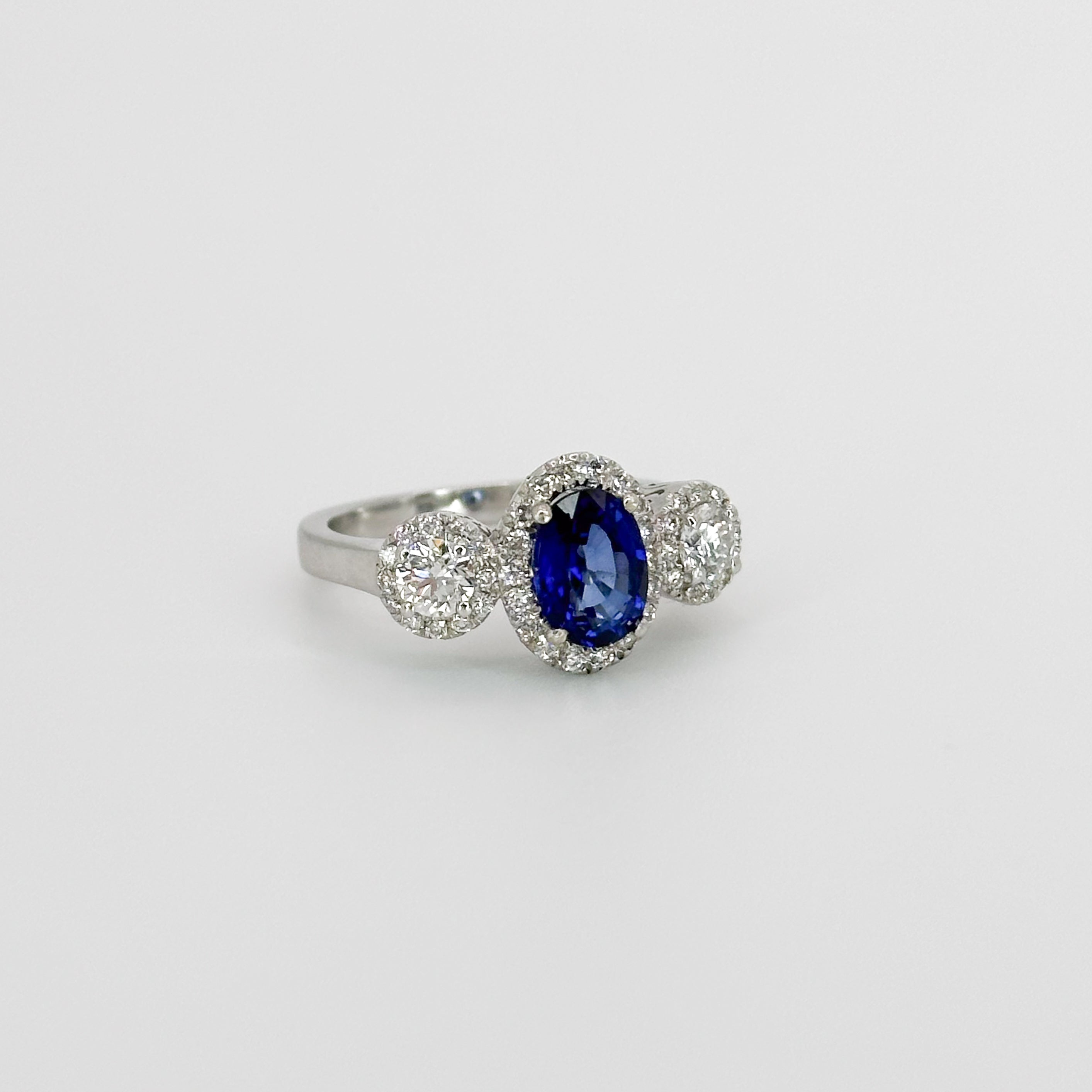 Sapphire and Diamond Trilogy Ring