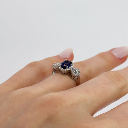 Sapphire and Diamond Trilogy Ring