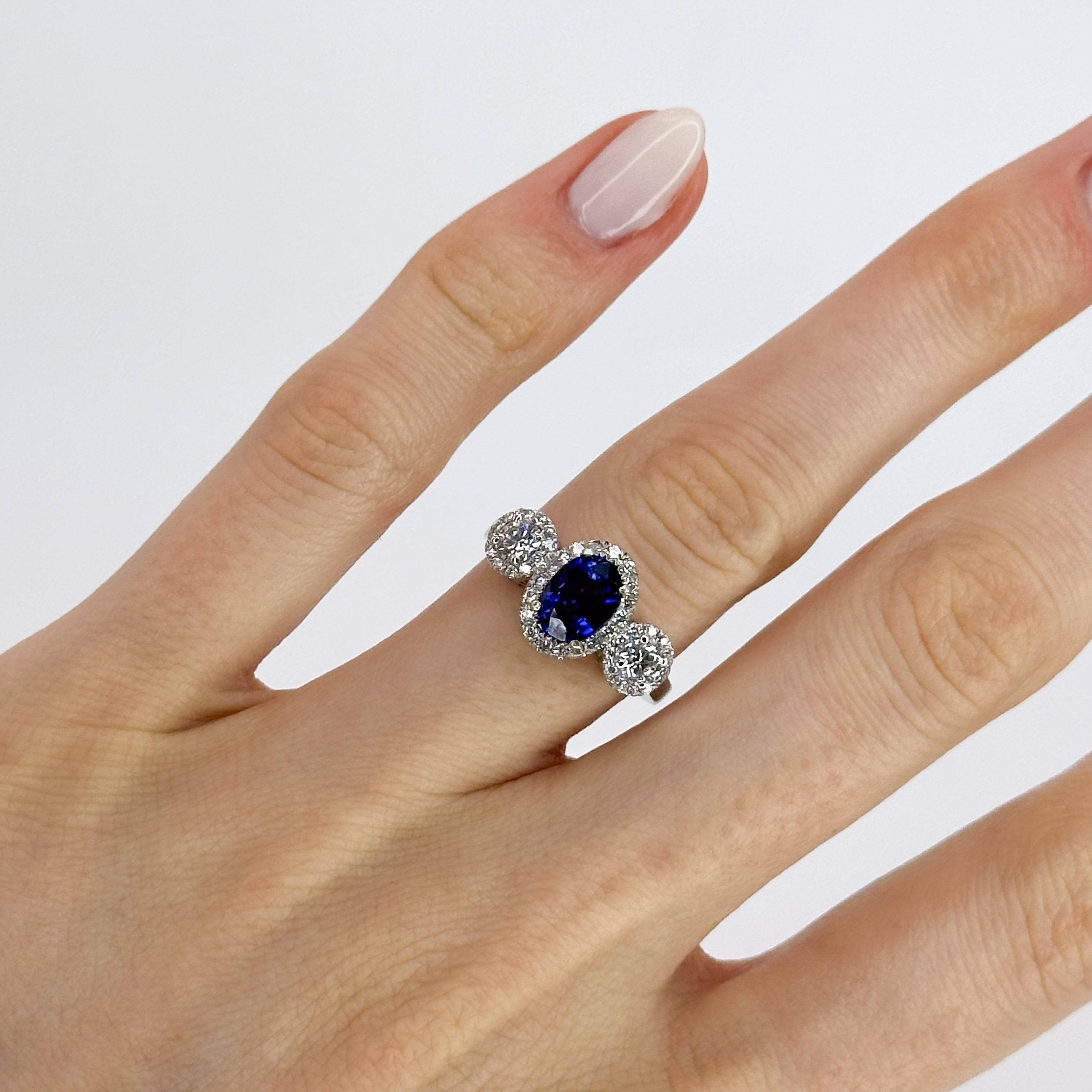 Sapphire and Diamond Trilogy Ring