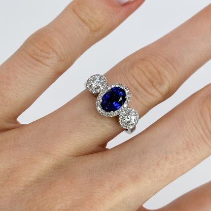 Sapphire and Diamond Trilogy Ring