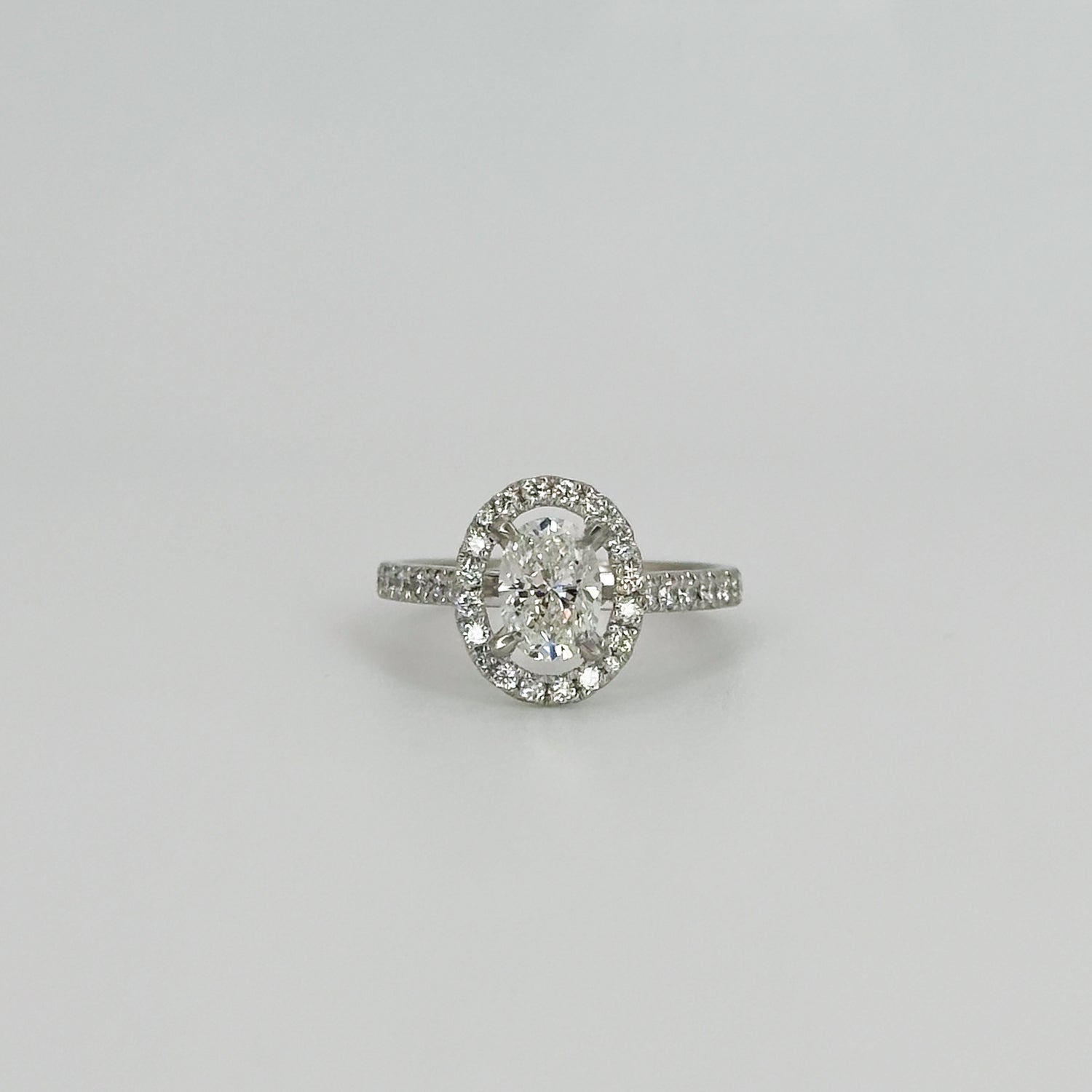 1.01ct Oval Cut Diamond Ring with Halo