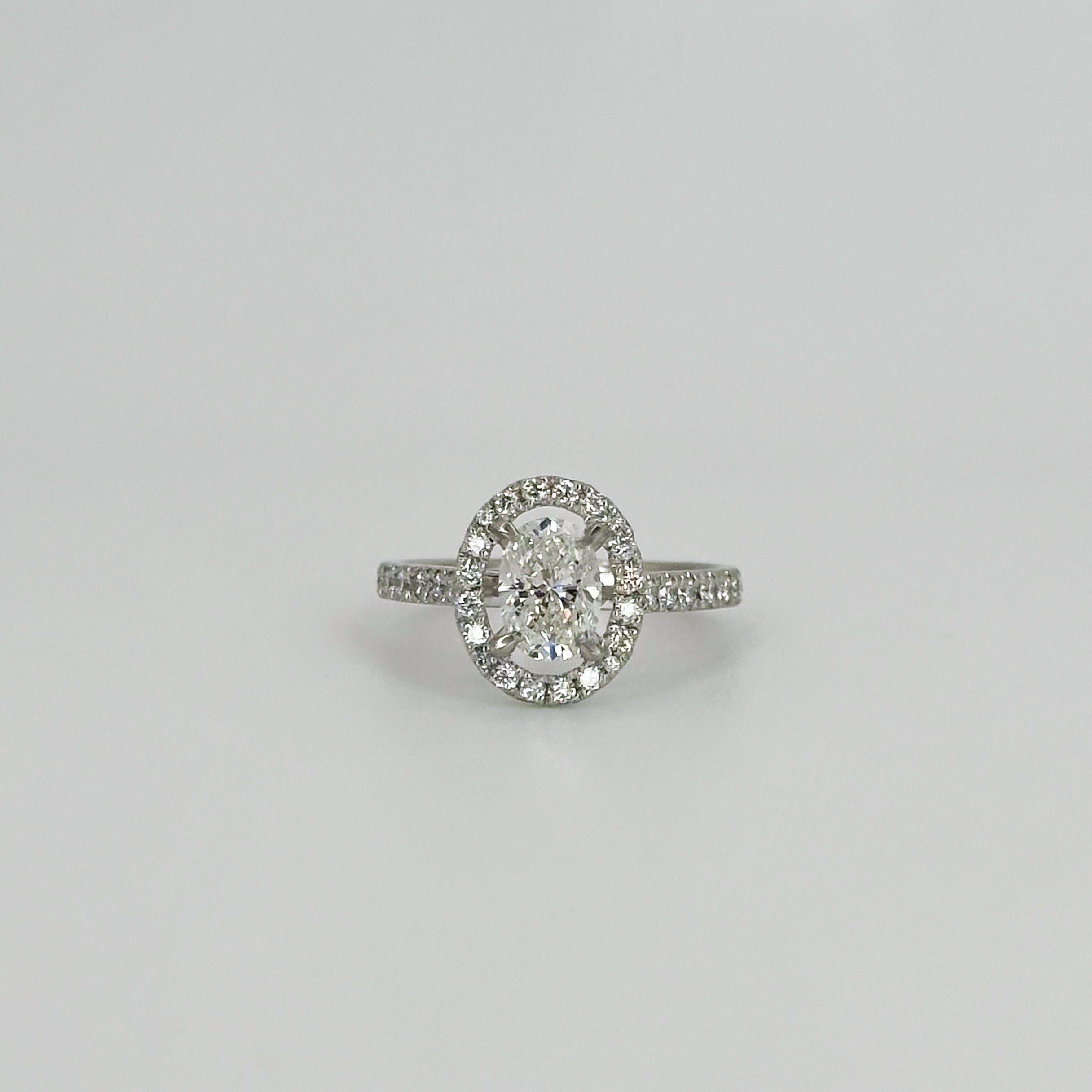 1.01ct Oval Cut Diamond Ring with Halo