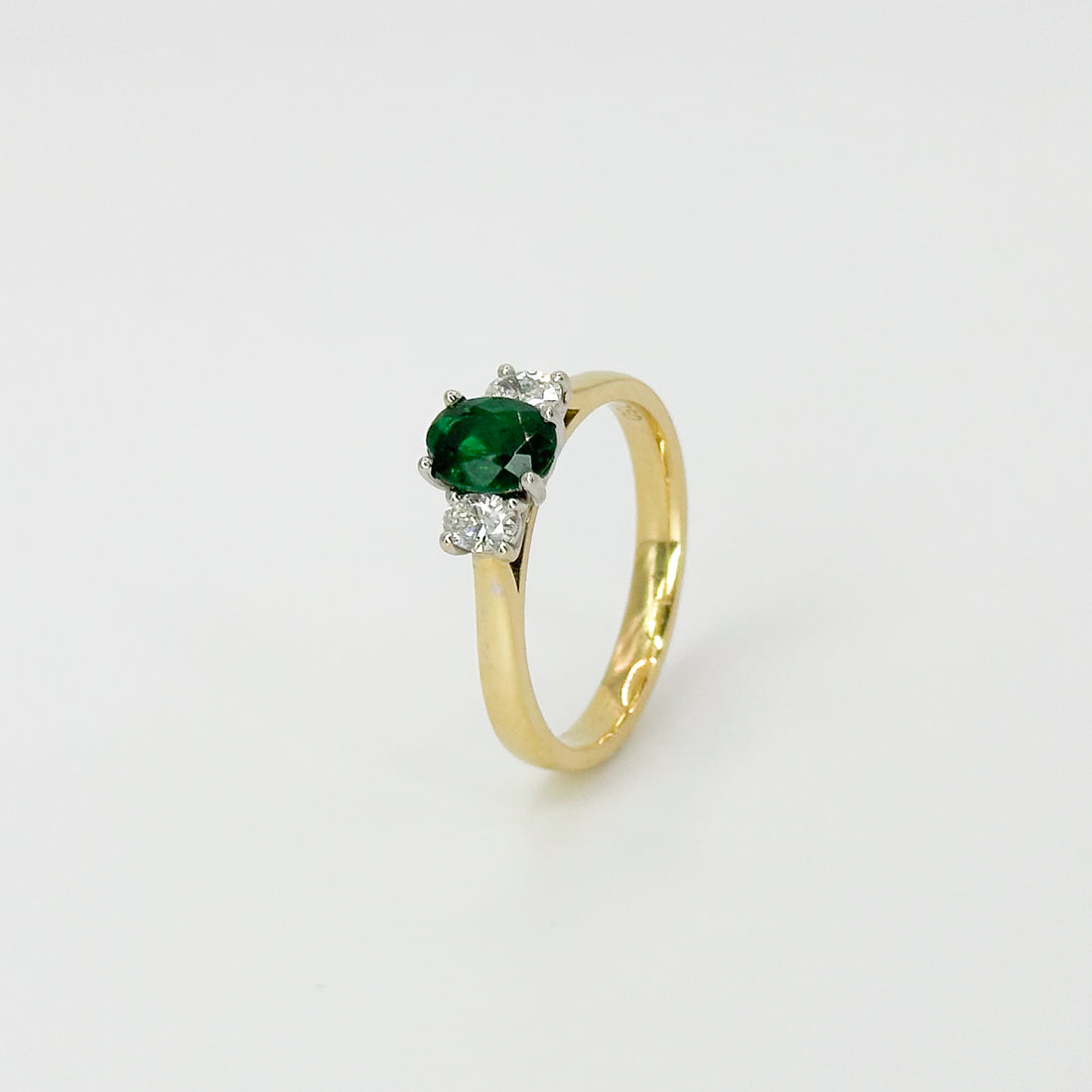 Emerald and Diamond Trilogy Ring