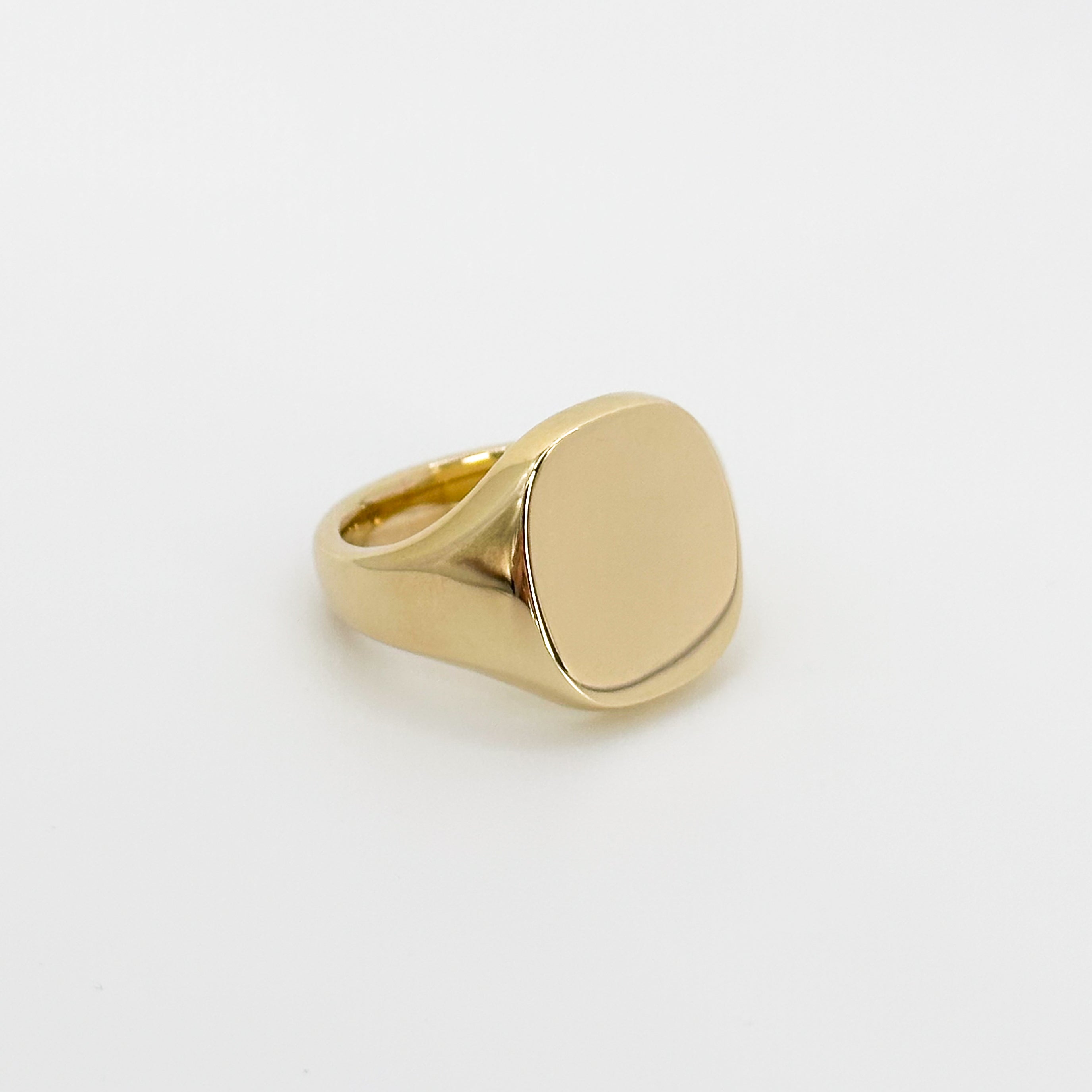 Yellow Gold Gents Cushion Signet Ring