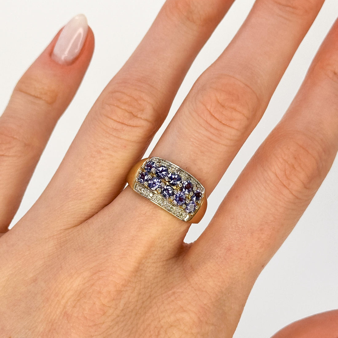 Sapphire Vintage Cluster Ring