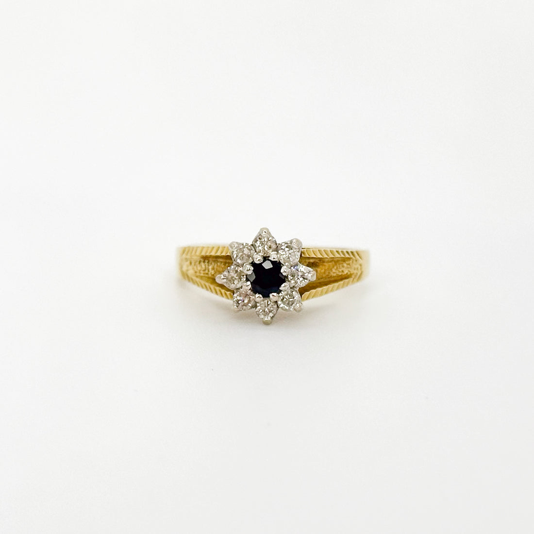 Sapphire Daisy Cluster Vintage Ring