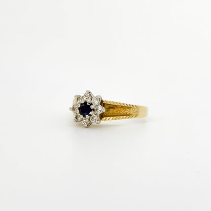 Sapphire Daisy Cluster Vintage Ring