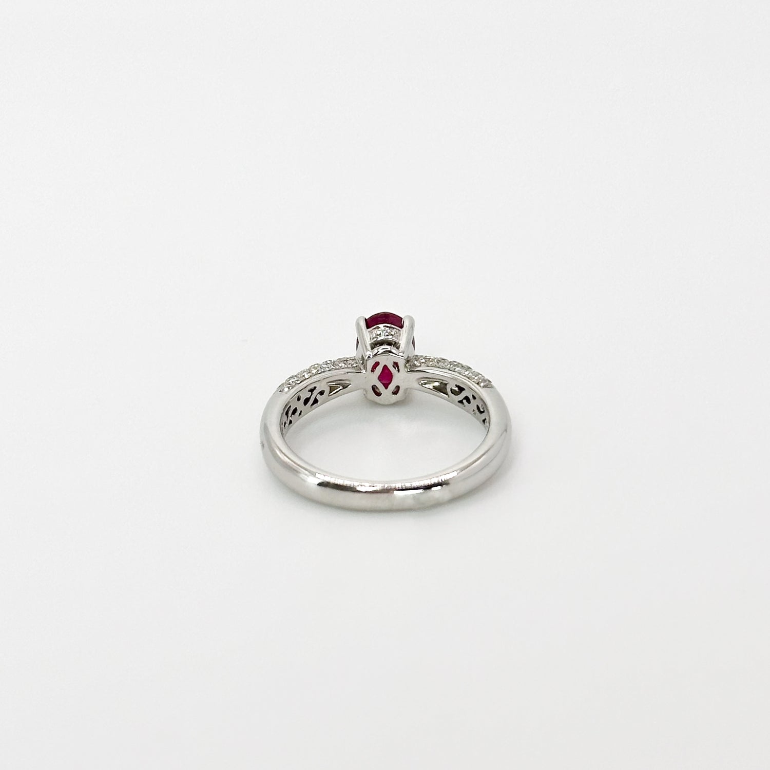 1.08ct Oval Ruby Ring in White Gold