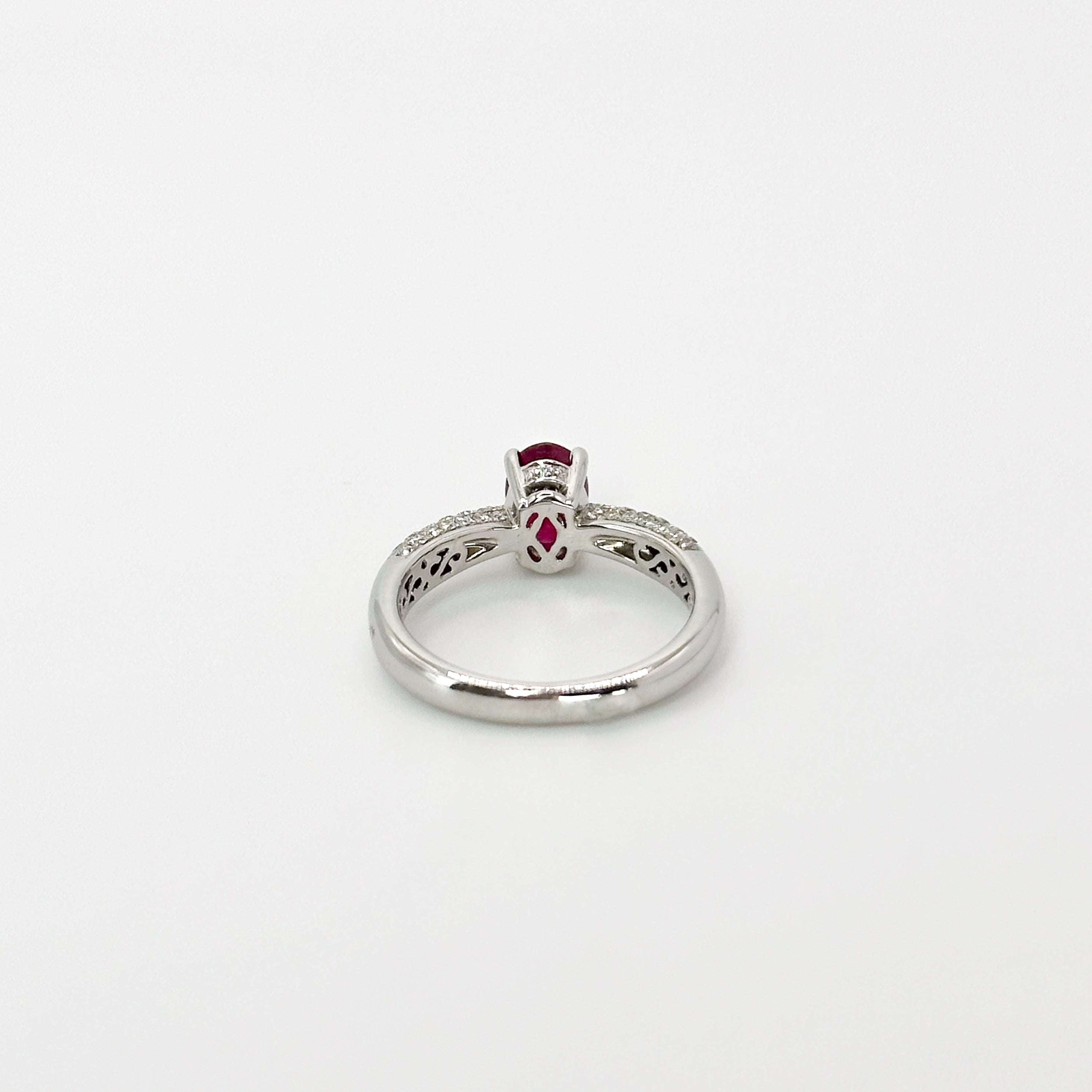 1.08ct Oval Ruby Ring in White Gold