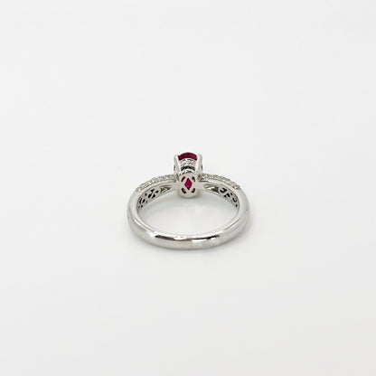 1.08ct Oval Ruby Ring in White Gold