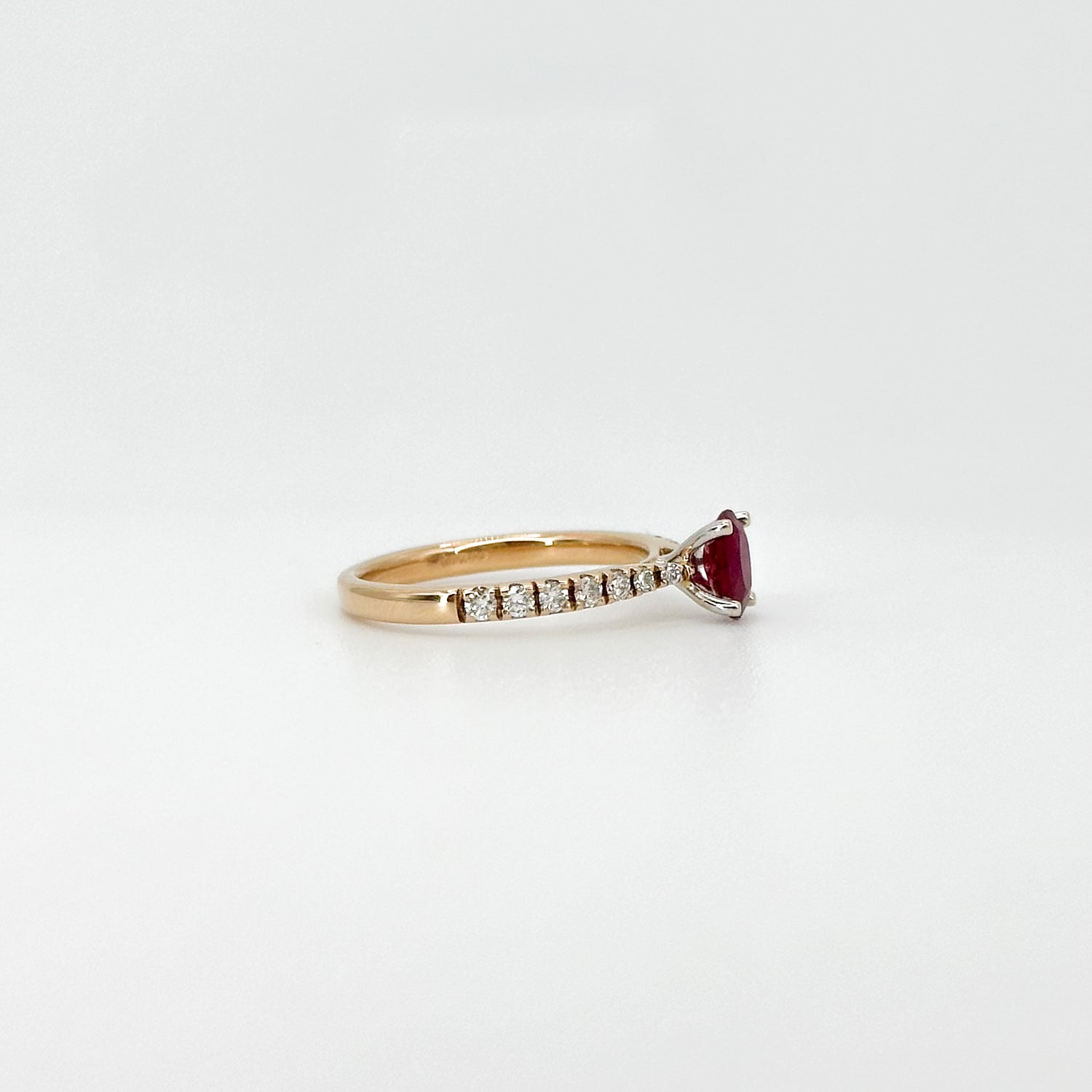 0.65ct Ruby Ring in Rose Gold