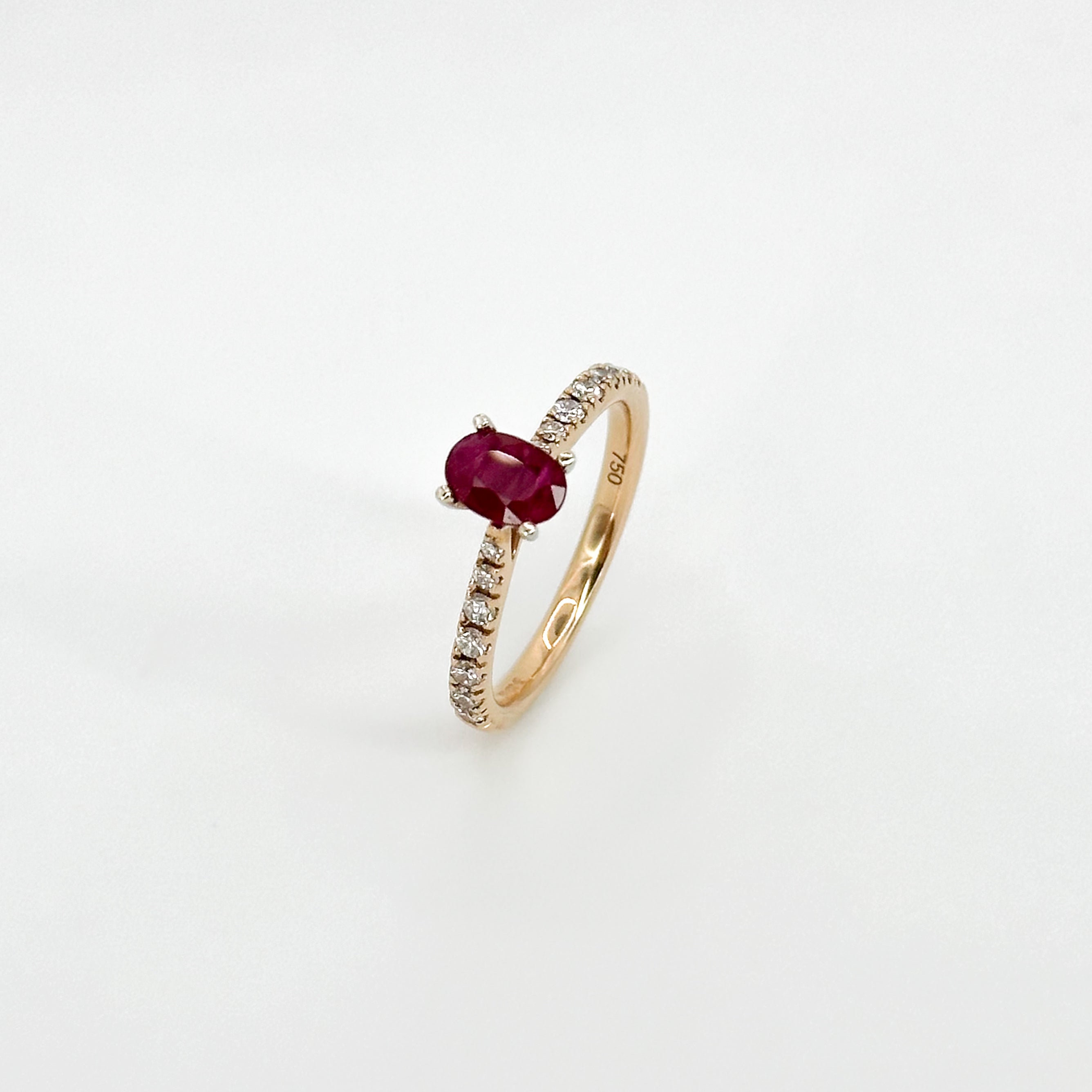 0.65ct Ruby Ring in Rose Gold