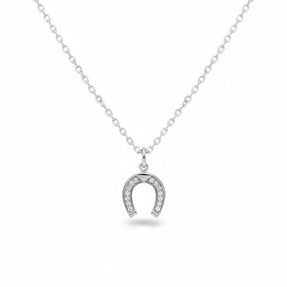Horseshoe Pendant in White Gold
