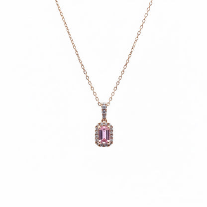 Tourmaline &amp; Diamond Pendant in Rose Gold