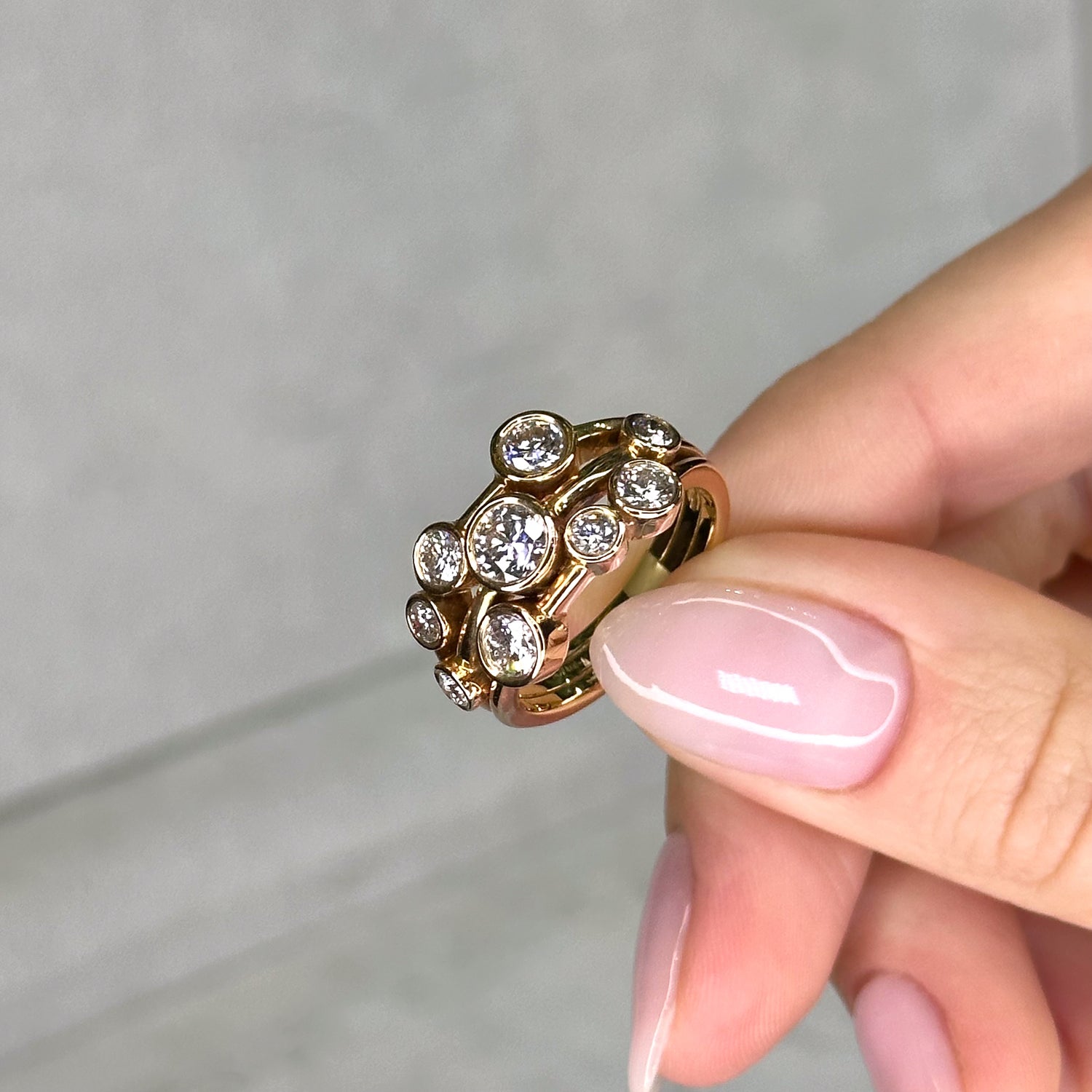 Bubble Diamond Ring in Rose Gold